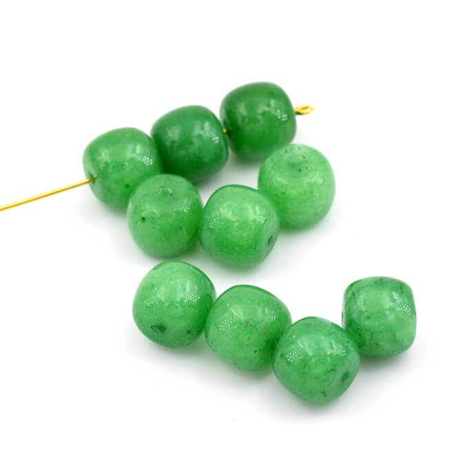 Large rondelle geen jade beads 10x9mm-Hole: 1.2mm (10)