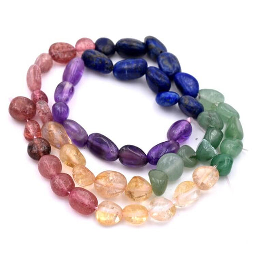 Chakra mix nugget bead 5-11x4-8mm - Hole: 0.8mm (1 Strand - 39cm)