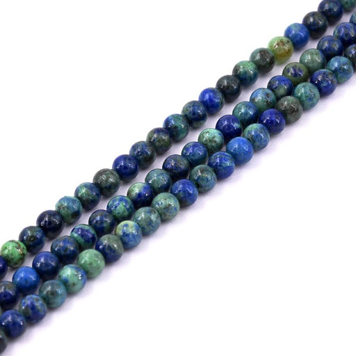 Round bead synthetic chrysocolla 4mm - Hole: 0.6mm (1 strand-38cm)