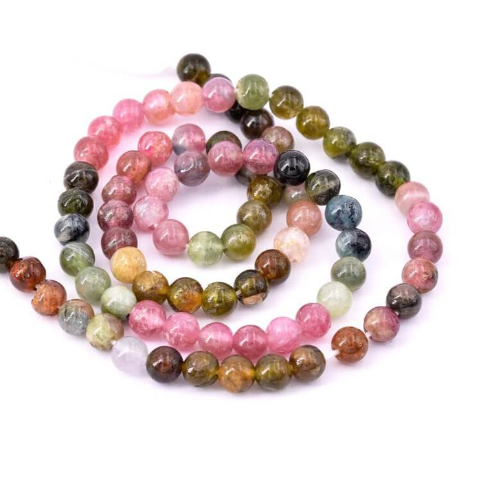 Tourmaline round bead 4.5mm - hole 0.5mm (1 Strand-33cm)