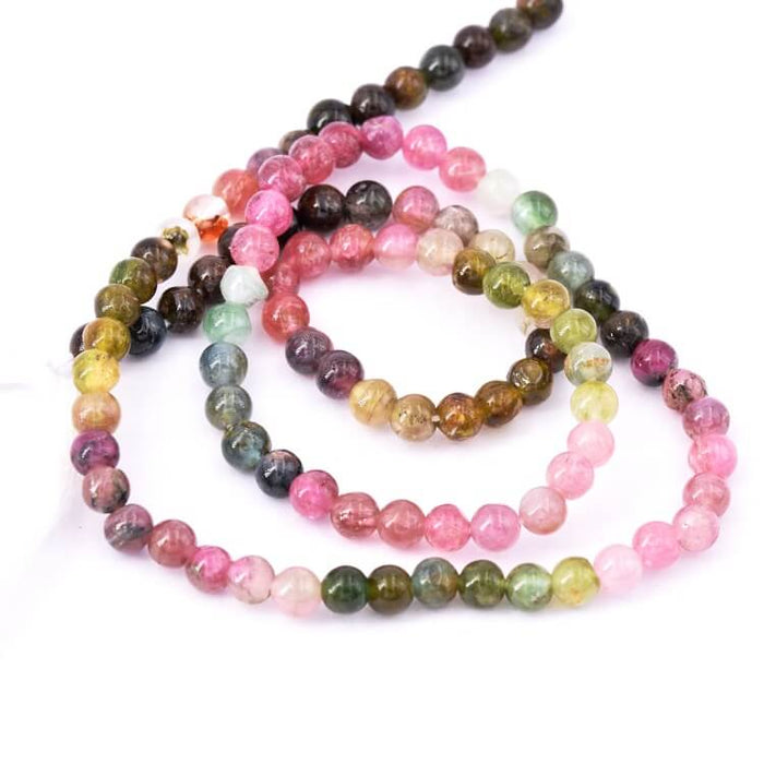 Round Tourmaline bead 3.5mm - hole 0.5mm (1 Strand-33cm)