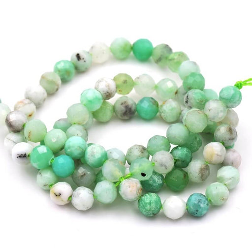 Faceted chrysoprase bead 5mm - Hole: 0.5mm