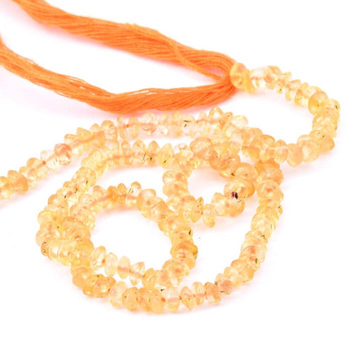 Buy Citrine bicone button bead 3-4x2-3mm - hole: 0.5mm (1 Strand-34cm)