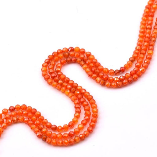 Buy Round faceted orange zircon bead 2mm (1 strand-37cm)