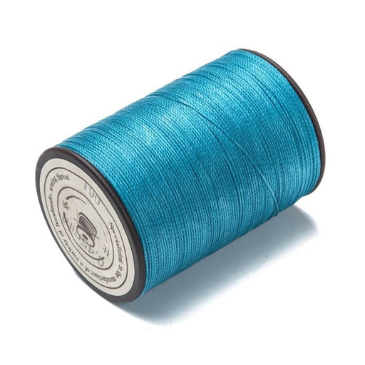 Brazilian twisted waxed polyester cord Duck blue 0.45mm (1 Spool)