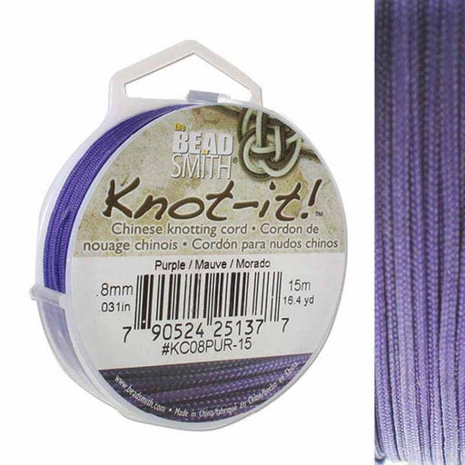 Buy Braided nylon wire cord - 0.8mm - Purple - 15m spool (1)