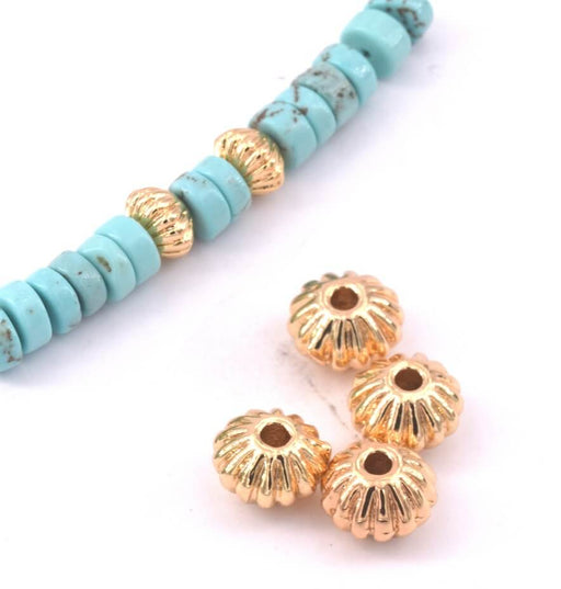 Buy Heishi Ethnic bicone Beads light Gold Plated , 7x5mm, Hole: 1.5mm (2)