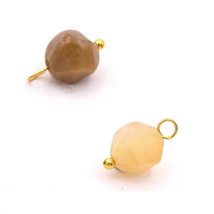 Charms Polygon Natural Agate Bead 8x9mm - Golden pin (2)