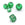 Beads wholesaler  - Murano Bead Cube Green and Silver 6mm (1)