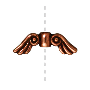 Angel wings bead metal antique copper plated 14mm (1)