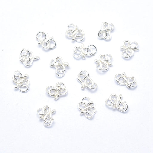 925 Sterling Silver S Shape Clasps, S-Hook Clasps with rings 11x6mm (1)