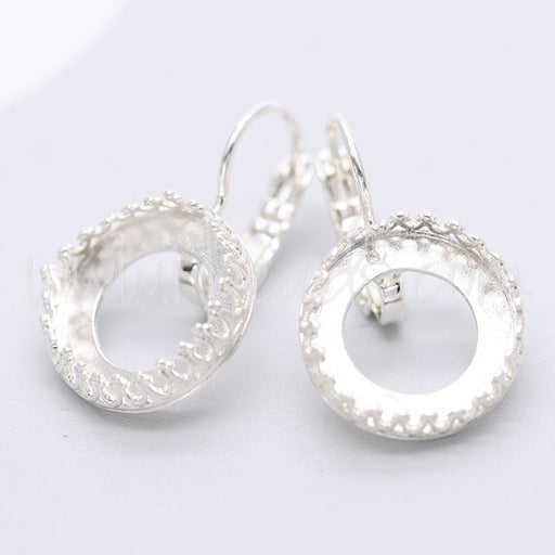 Buy Vintage earrings settings for Swarovski 1122 14mm silver plated (2)