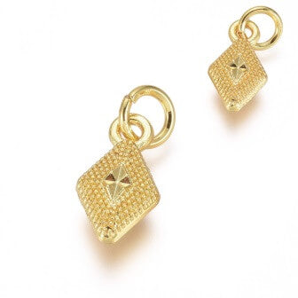 Buy Charm pendant golden plated Hight quality diamond shape ethnic 9x6mm (2)