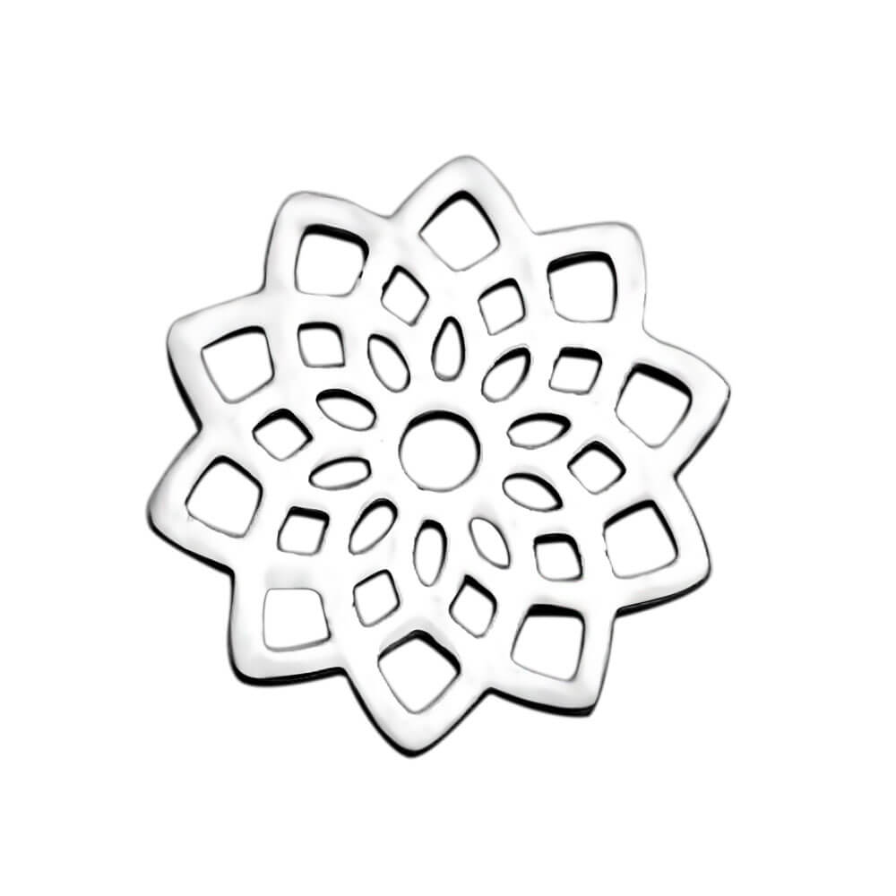 Stainless Steel Flower cut charm pendant (1)