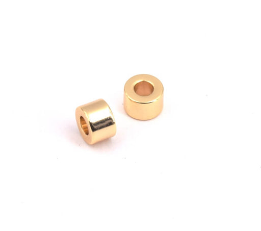 Buy Bead large tube gold plated 18K quality, 6x4mm - Hole:3mm (5)