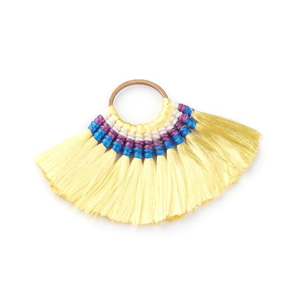 Ice Silk Thread Tassel Pendant Decorations, with Brass ring 8x6 cm (1)