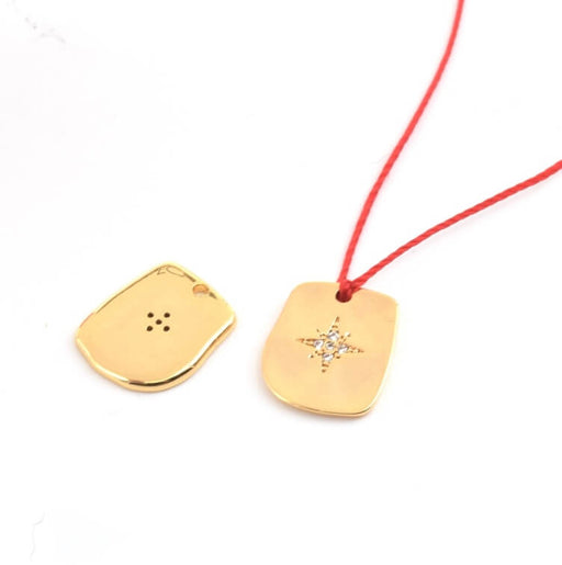 Buy Charm pendant Gold plated and zircon 14x12mm (1)